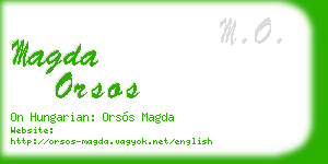 magda orsos business card